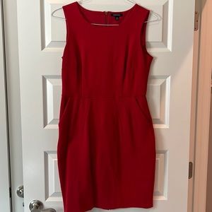 Lands End robust red ponte sleeveless dress, size 12